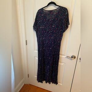 Woman Within Navy Floral Maxi Dress